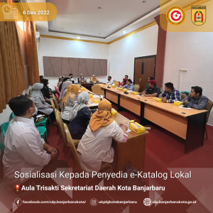 Read more about the article Sosialisasi Penyedia e-Katalog Lokal Kota Banjarbaru