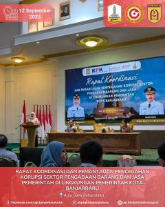 Read more about the article Rapat Koordinasi dan Pemantauan Pencegahan Korupsi Sektor Pengadaan Barang dan Jasa Pemerintah di Lingkungan Pemerintah Kota Banjarbaru