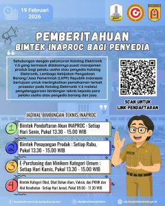 Read more about the article Pemberitahuan Bimtek INAPROC Bagi Penyedia